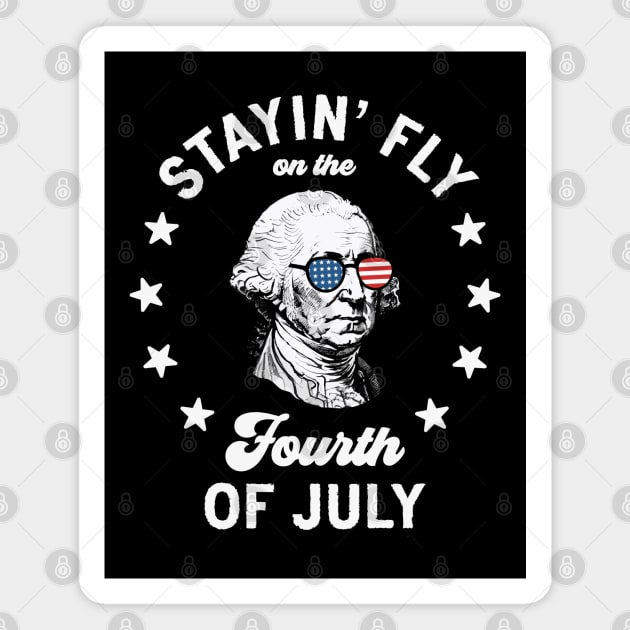 Stayin' Fly On The 4th Of July: George Washington in Funny Patriotic Sunglasses Magnet by TwistedCharm